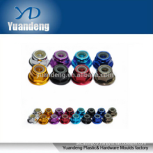 Customized M3 aluminum colored flange lock nut